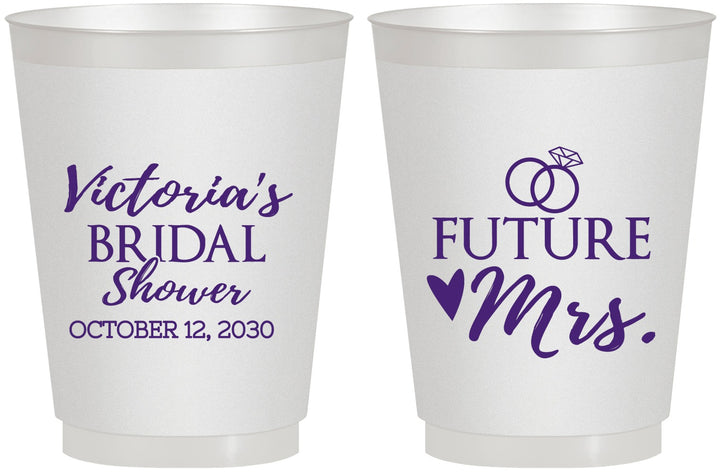 Personalized Bridal Shower 16 oz Frosted Cups - Future Mrs | 100012