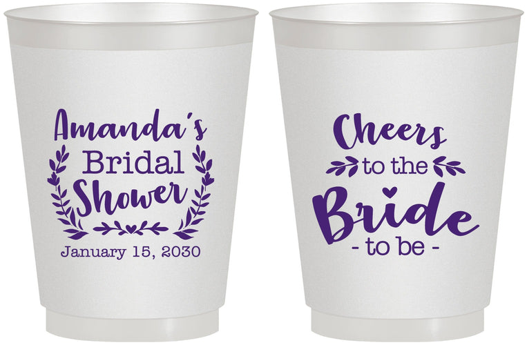 Personalized Bridal Shower 16 oz Frosted Cups - Cheers To The Bride | 100014