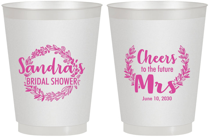 Personalized Bridal Shower 16 oz Frosted Cups - Future Mrs | 100015