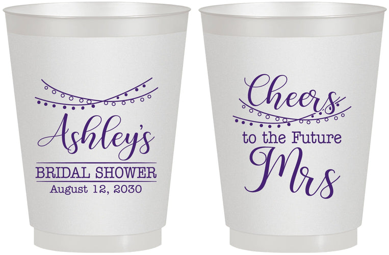 Personalized Bridal Shower 16 oz Frosted Cups - Future Mrs | 100018