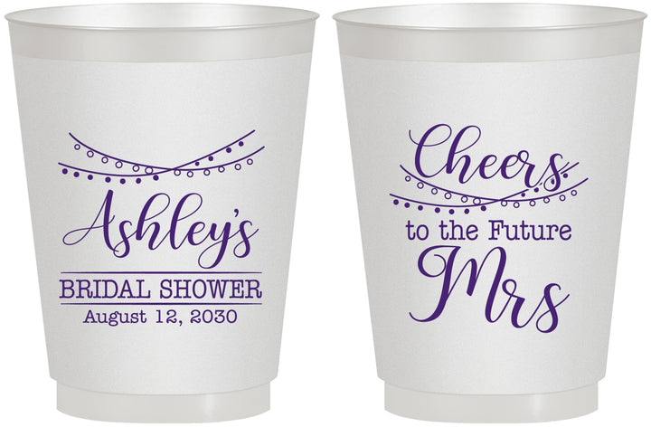 Personalized Bridal Shower 16 oz Frosted Cups - Future Mrs | 100018