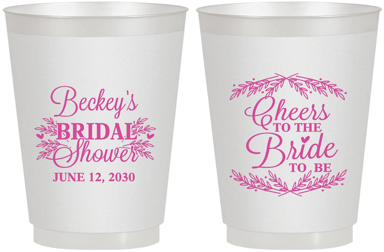 Personalized Bridal Shower 16 oz Frosted Cups - Cheers To The Bride | 100019