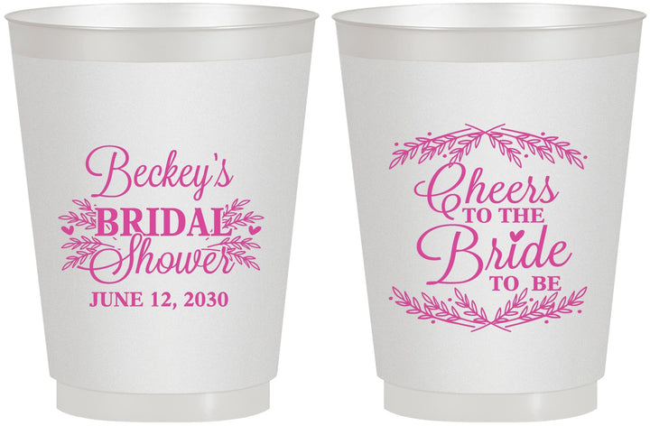 Personalized Bridal Shower 16 oz Frosted Cups - Cheers To The Bride | 100019