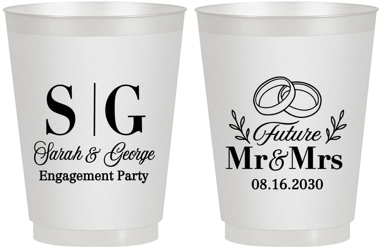 Personalized Engagement 16 oz Frosted Cups - Future Mr And Mrs | 10002