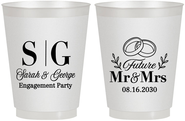 Personalized Engagement 16 oz Frosted Cups - Future Mr And Mrs | 10002