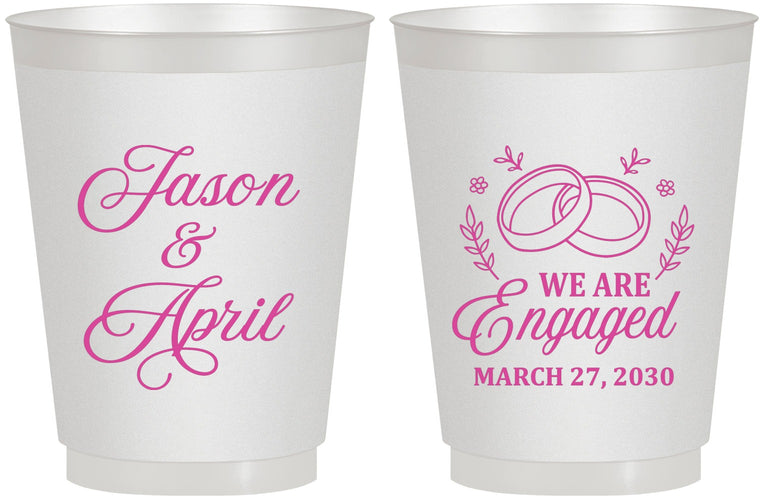 Personalized Engagement 16 oz Frosted Cups - We Are Engaged | 10003