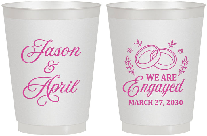 Personalized Engagement 16 oz Frosted Cups - We Are Engaged | 10003