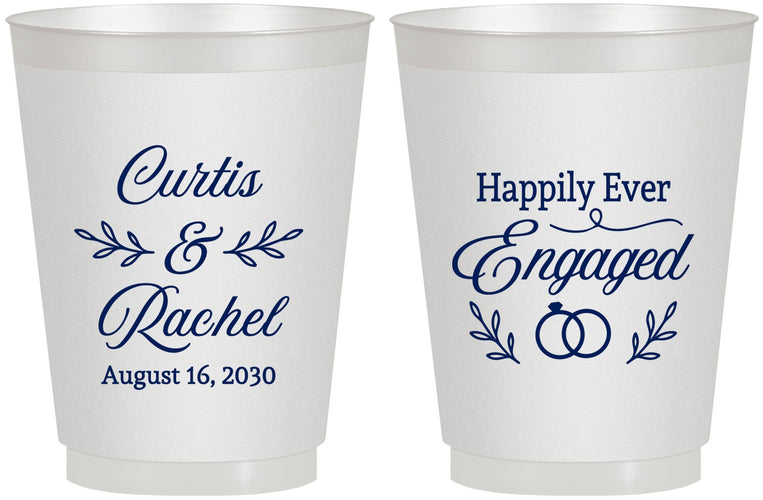 Personalized Engagement 16 oz Frosted Cups - Happily Ever Engaged | 10004