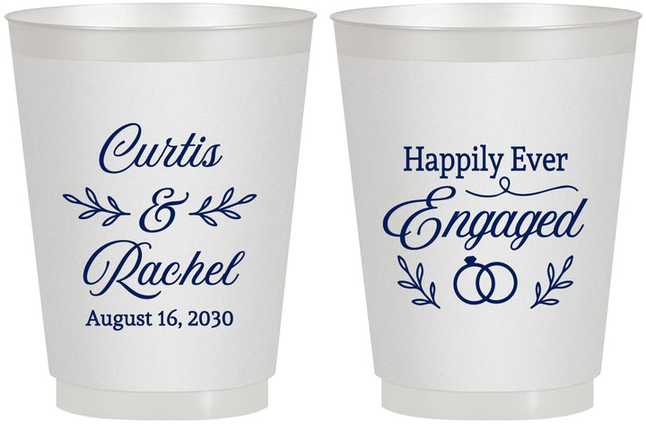 Personalized Engagement 16 oz Frosted Cups - Happily Ever Engaged | 10004