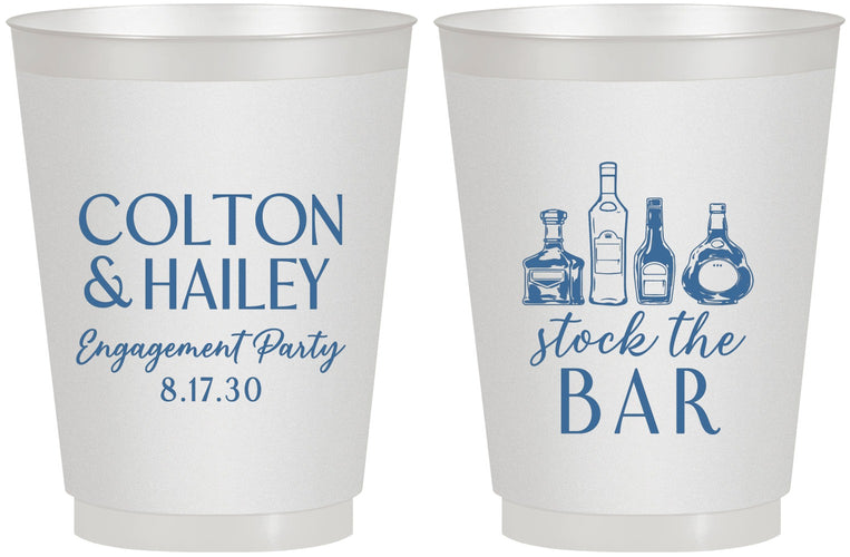 Personalized Engagement 16 oz Frosted Cups - Stock The Bar | 10005