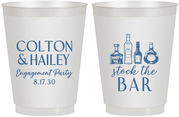Personalized Engagement 16 oz Frosted Cups - Stock The Bar | 10005