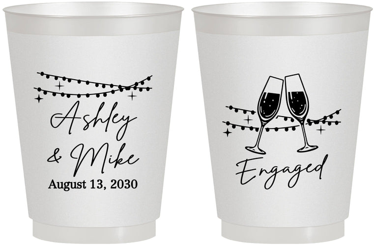 Personalized Engagement 16 oz Frosted Cups - Engaged | 10007