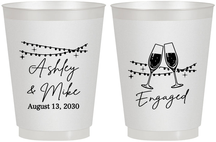Personalized Engagement 16 oz Frosted Cups - Engaged | 10007