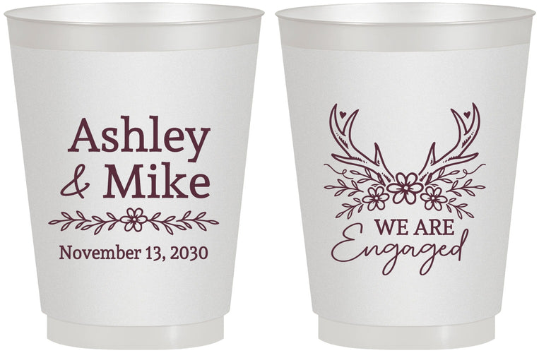 Personalized Engagement 16 oz Frosted Cups - We Are Engaged | 10009