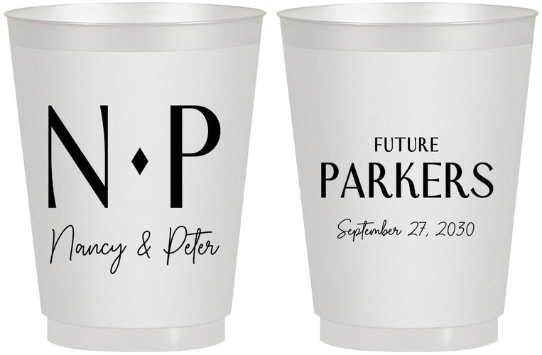 Personalized Engagement 16 oz Frosted Cups - Future | 10010