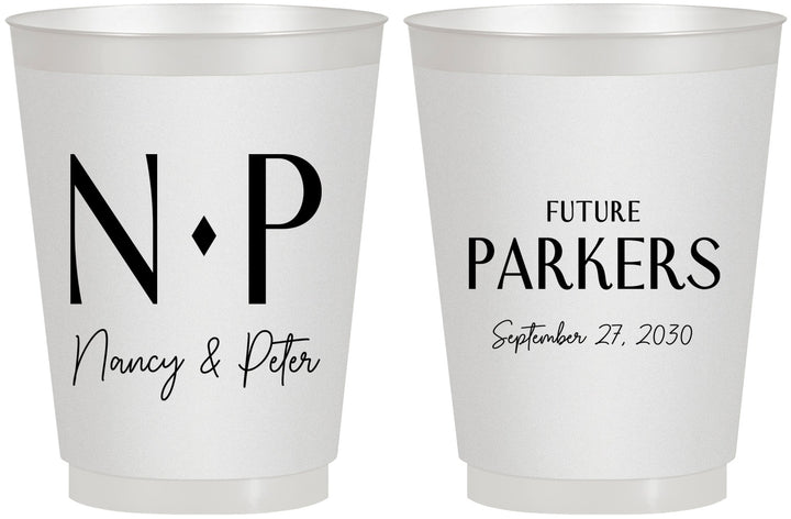 Personalized Engagement 16 oz Frosted Cups - Future | 10010