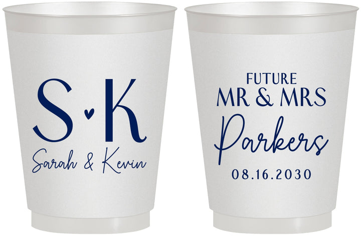 Personalized Engagement 16 oz Frosted Cups - Future Mr And Mrs | 10012