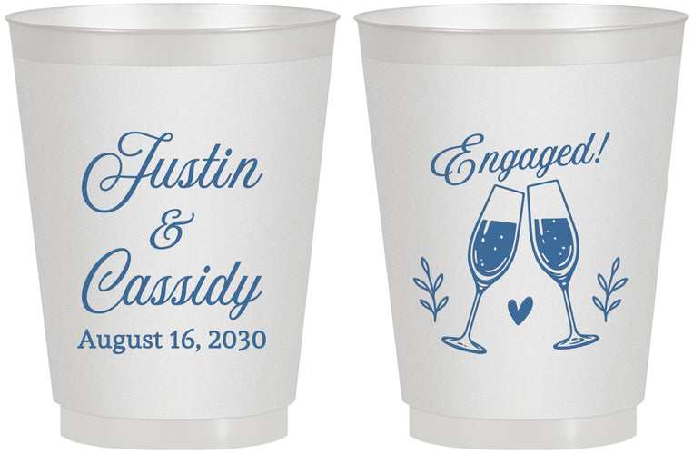 Personalized Engagement 16 oz Frosted Cups - Engaged | 10013