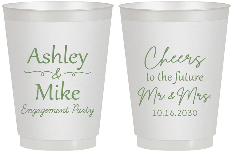 Personalized Engagement 16 oz Frosted Cups - Future Mr And Mrs | 10014