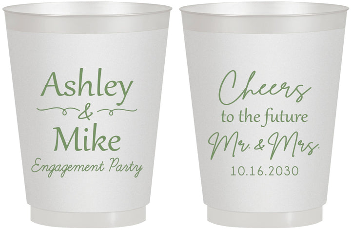 Personalized Engagement 16 oz Frosted Cups - Future Mr And Mrs | 10014