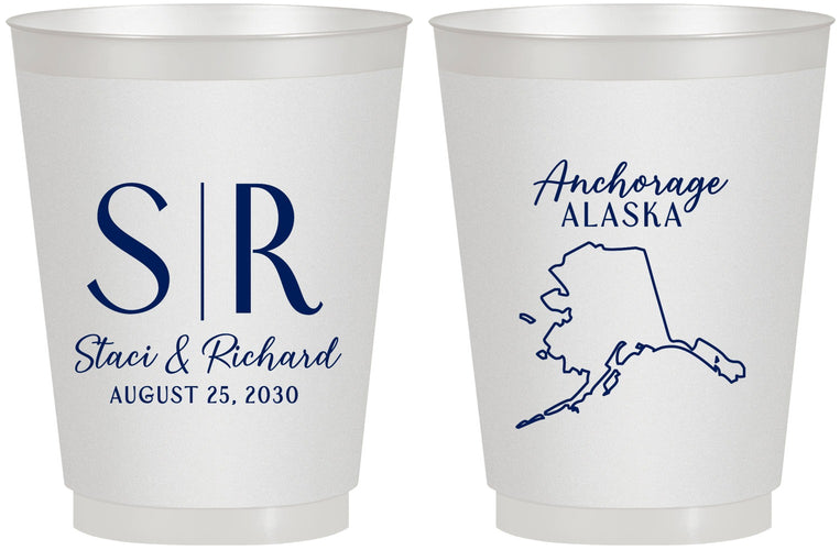 Personalized Wedding 16 oz Frosted Cups - Alaska | 101
