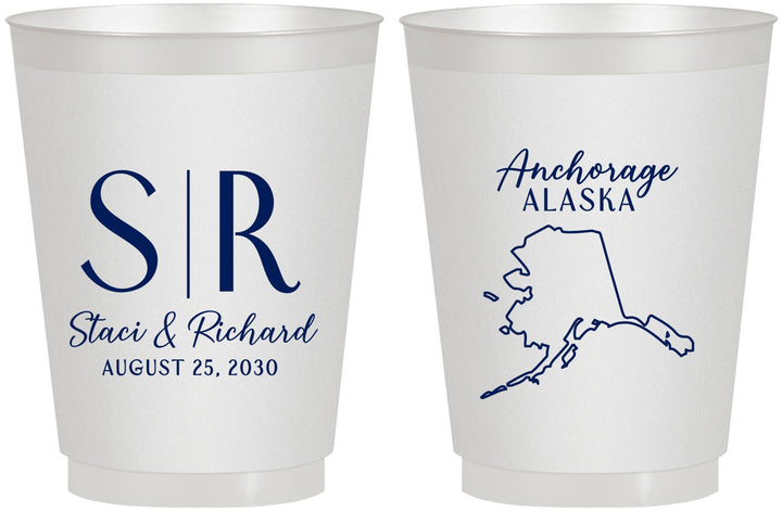 Personalized Wedding 16 oz Frosted Cups - Alaska | 101