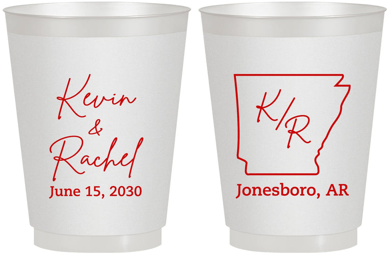 Personalized Wedding 16 oz Frosted Cups - Arkansas | 103