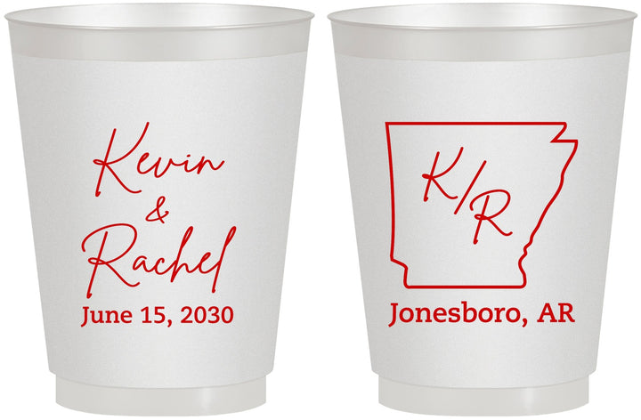 Personalized Wedding 16 oz Frosted Cups - Arkansas | 103