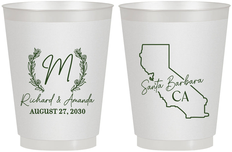 Personalized Wedding 16 oz Frosted Cups - California | 104