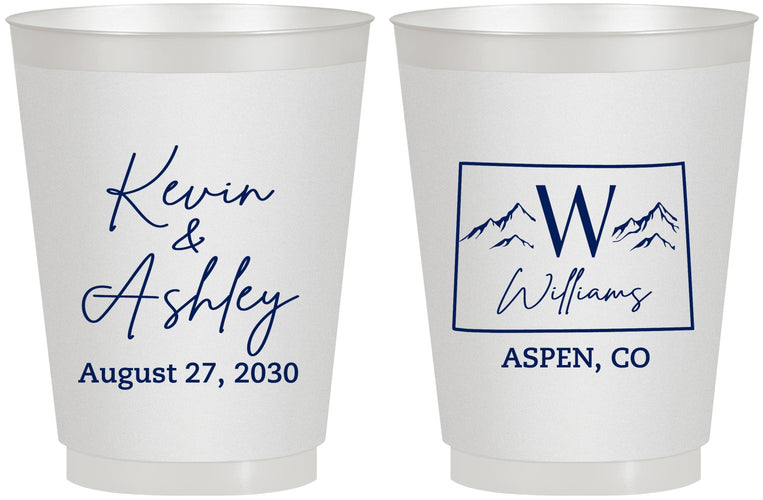 Personalized Wedding 16 oz Frosted Cups - Colorado | 105