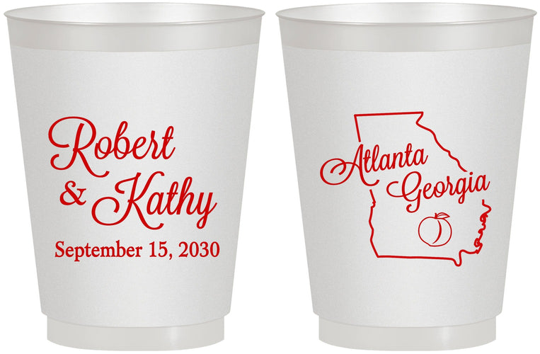 Personalized Wedding 16 oz Frosted Cups - Georgia | 109