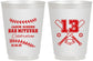 Personalized Bar Mitzvah 16 oz Frosted Cups - 13th Birthday Baseball | 110005
