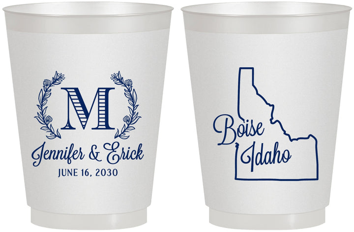 Personalized Wedding 16 oz Frosted Cups - Idaho | 111