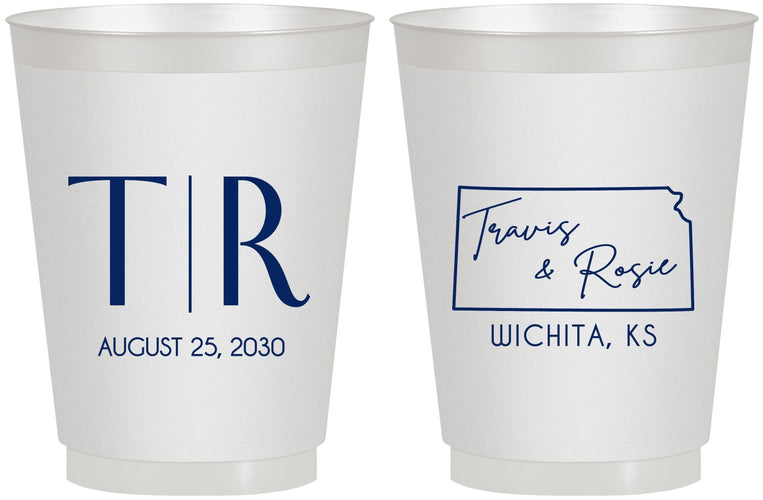 Personalized Wedding 16 oz Frosted Cups - Kansas | 115