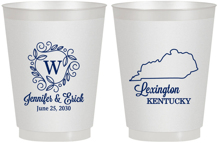 Personalized Wedding 16 oz Frosted Cups - Kentucky | 116