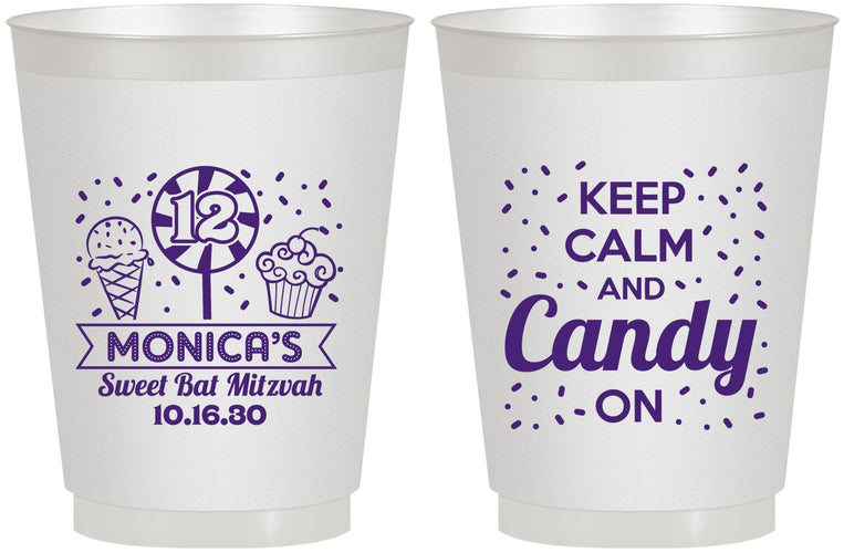 Personalized Bat Mitzvah 16 oz Frosted Cups - 12th Birthday Cupcake | 120001