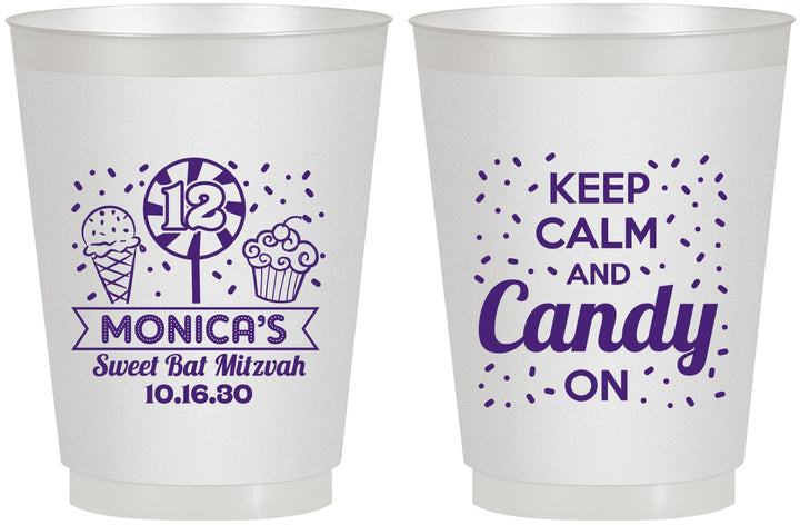 Personalized Bat Mitzvah 16 oz Frosted Cups - 12th Birthday Cupcake | 120001