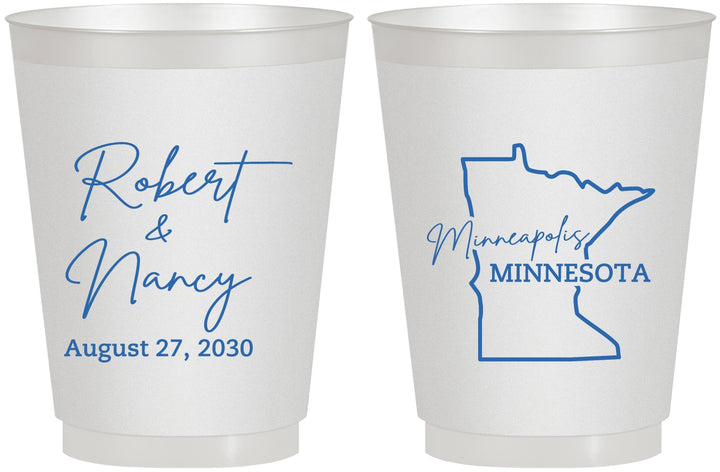 Personalized Wedding 16 oz Frosted Cups - Minnesota | 122