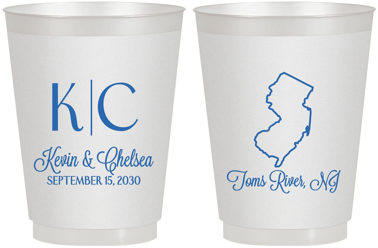 Personalized Wedding 16 oz Frosted Cups - New Jersey | 129