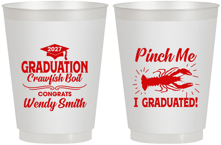 Personalized Graduation 16 oz Frosted Cups - Class Of 2027 Crawfish Boil | 130001