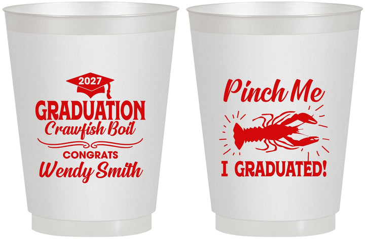 Personalized Graduation 16 oz Frosted Cups - Class Of 2027 Crawfish Boil | 130001