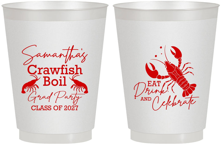Personalized Graduation 16 oz Frosted Cups - Class Of 2027 Crawfish Boil | 130002