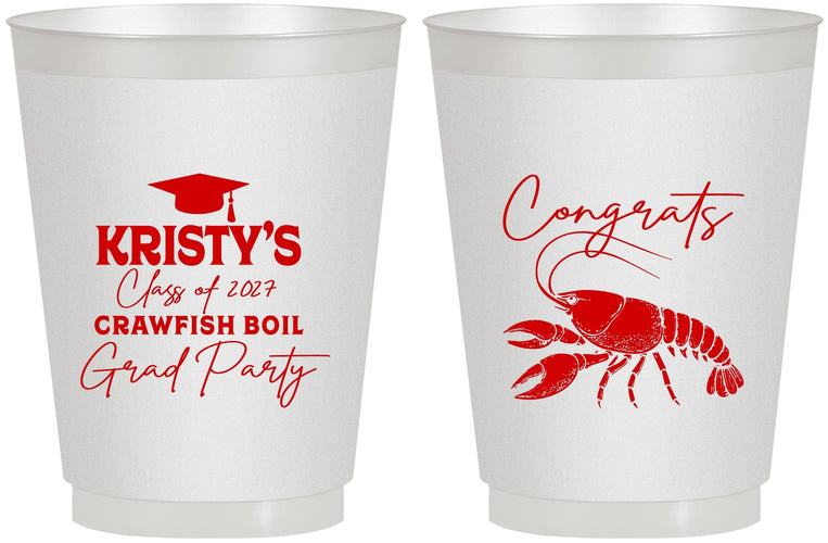 Personalized Graduation 16 oz Frosted Cups - Class Of 2027 Crawfish Boil | 130003