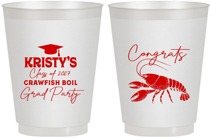 Personalized Graduation 16 oz Frosted Cups - Class Of 2027 Crawfish Boil | 130003