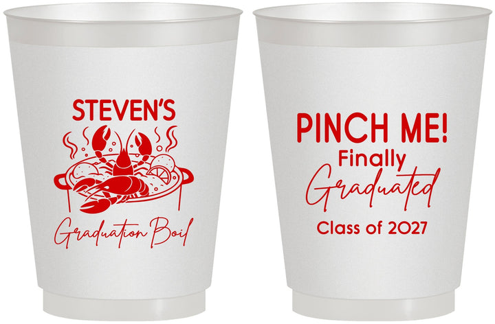 Personalized Graduation 16 oz Frosted Cups - Class Of 2027 Crawfish Boil | 130004