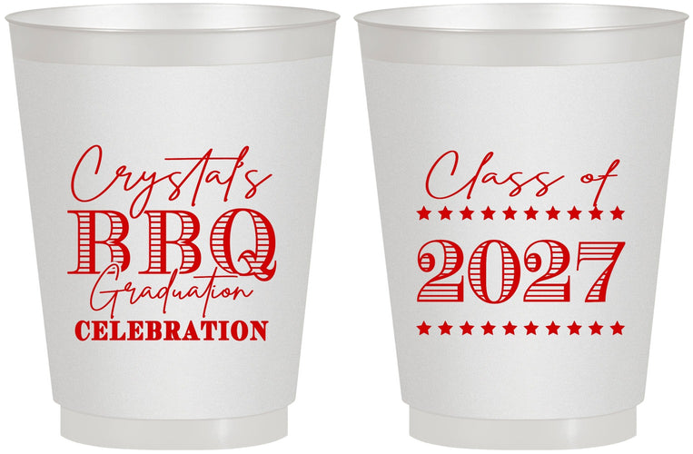 Personalized Graduation 16 oz Frosted Cups - Class Of 2027 Bbq | 130005