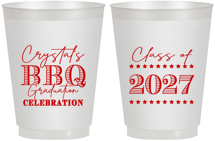 Personalized Graduation 16 oz Frosted Cups - Class Of 2027 Bbq | 130005