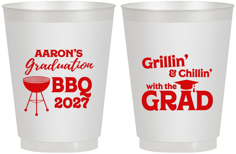 Personalized Graduation 16 oz Frosted Cups - Class Of 2027 Bbq | 130007