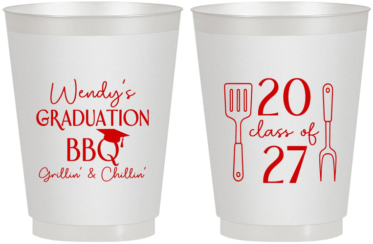 Personalized Graduation 16 oz Frosted Cups - Class Of 2027 Bbq | 130008