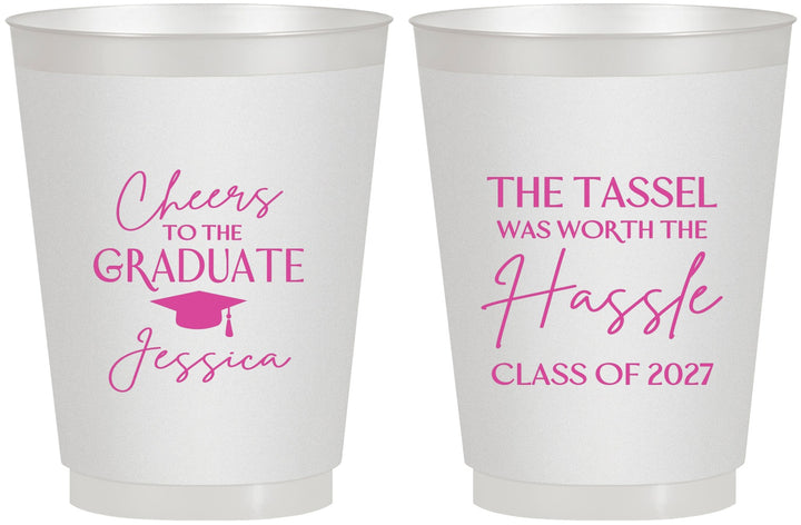 Personalized Graduation 16 oz Frosted Cups - Class Of 2027 Tassel Hassel | 130010